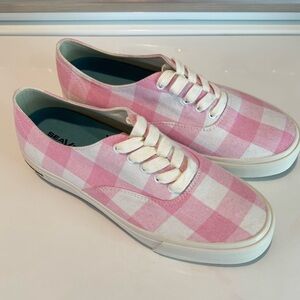 Seavees Legend Platform Canvas Lace Sneaker Americana Pink Gingham Check